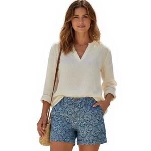 Old Navy Sealife Blue Chino Everyday Short Sz 10 5.5" Inseam Urchin Seaweed